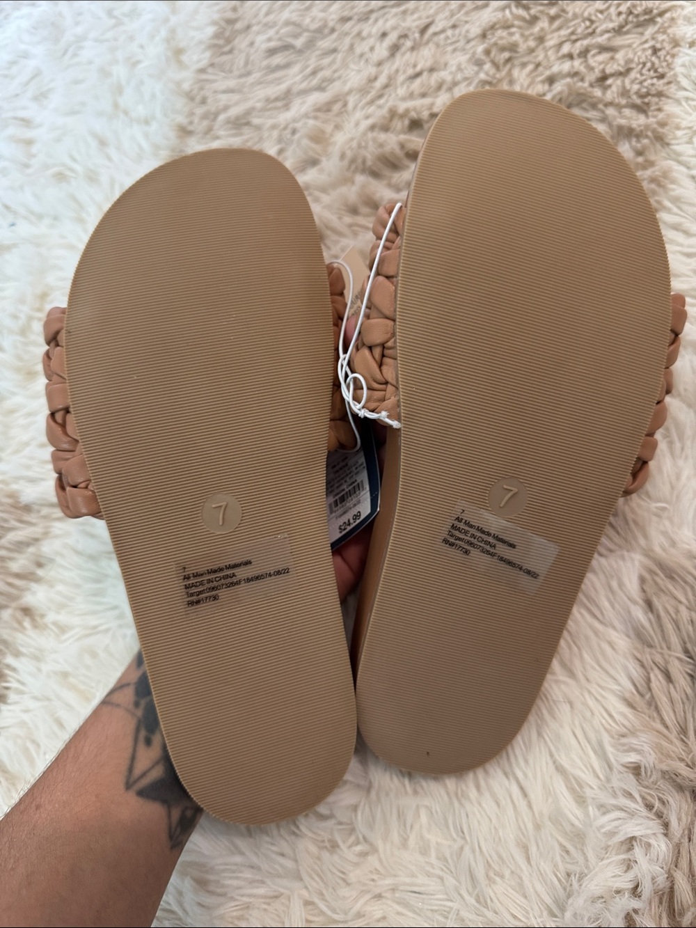 Universal Thread Braided Slide Sandals in Tan - Picture 2 of 2